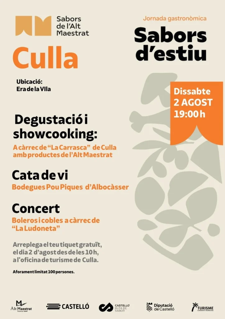 Cartell sabors d'estiu a Culla 2025