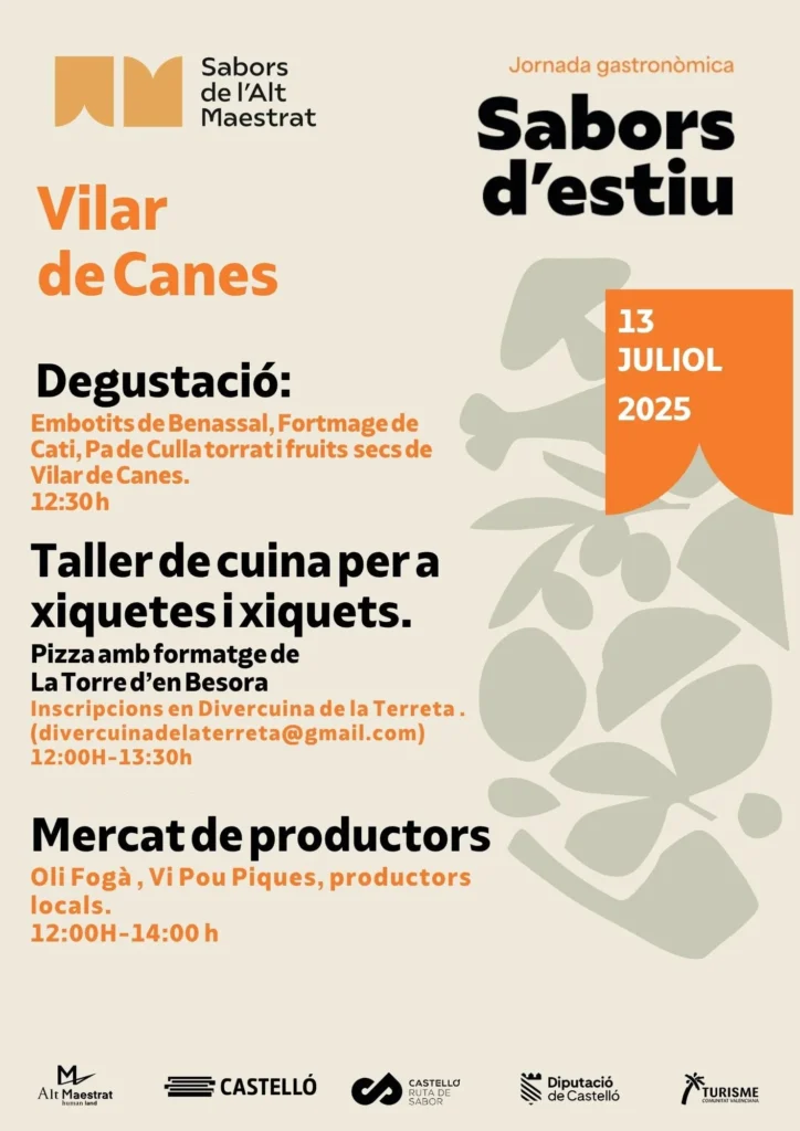 Cartel de la jornada sabors d'estiu Vilar de Canes