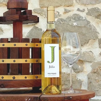 Botella de vino blanco Júlia de Pou Piques