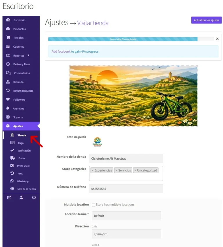 Editar tienda
