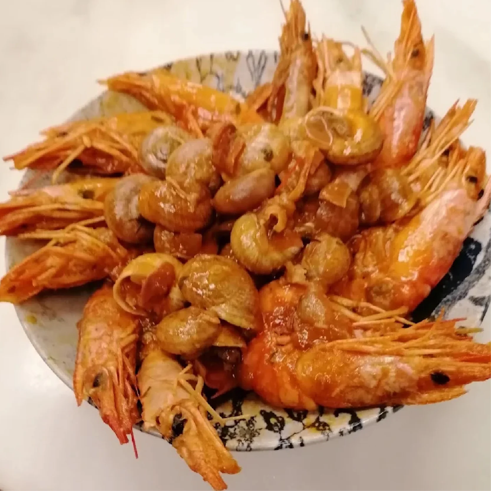 Plato de bambas y caracoles del Bar Borcho