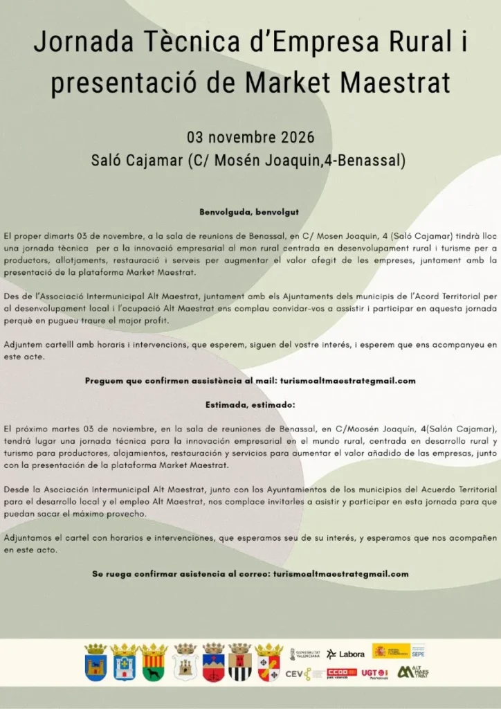 Cartel jornada benassal 2026